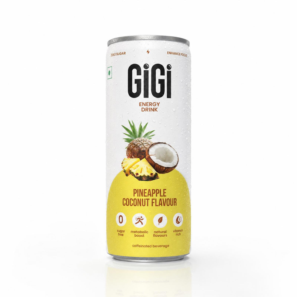 Gigi Pineapple Coconut energy drink can