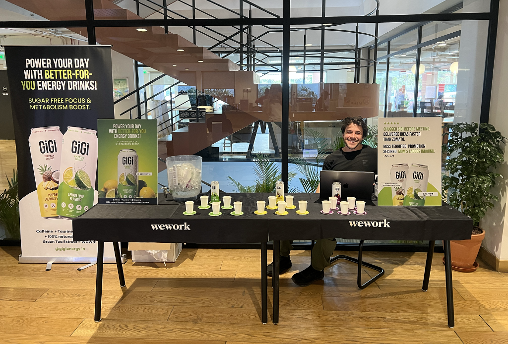 Gigi tasting event setup at WeWork